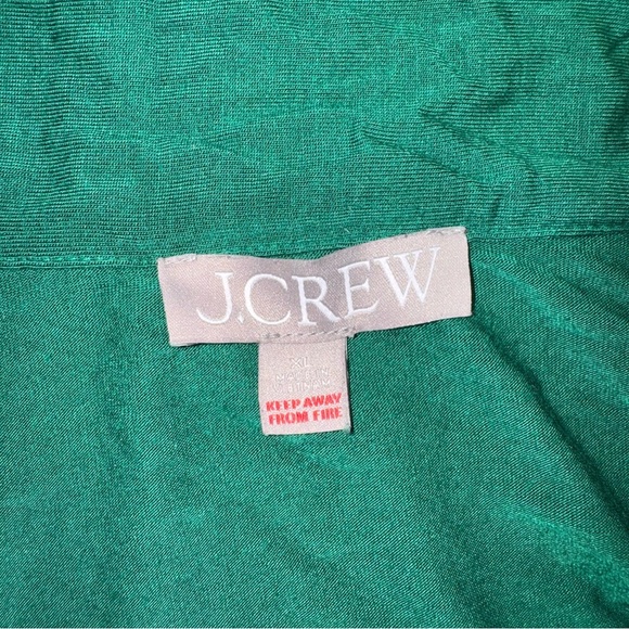 J Crew Green Pajama Set with White Trim - Picture 4 of 4